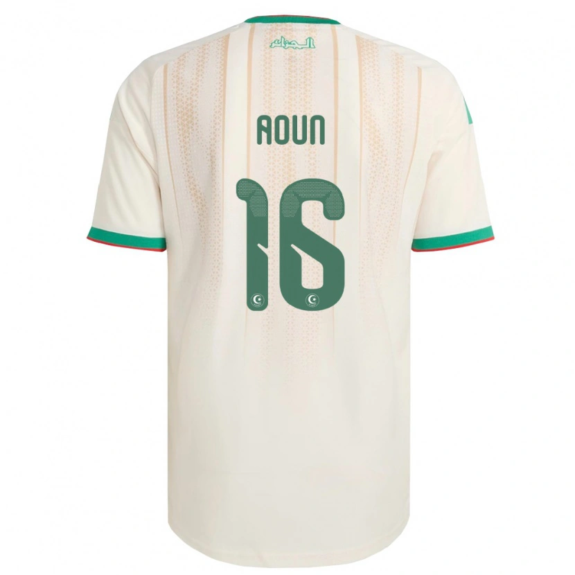 Danxen Hombre Camiseta Argelia Abdellah Aoun #16 Marfil Verde Rojo 1ª Equipación 26-28 La Camisa