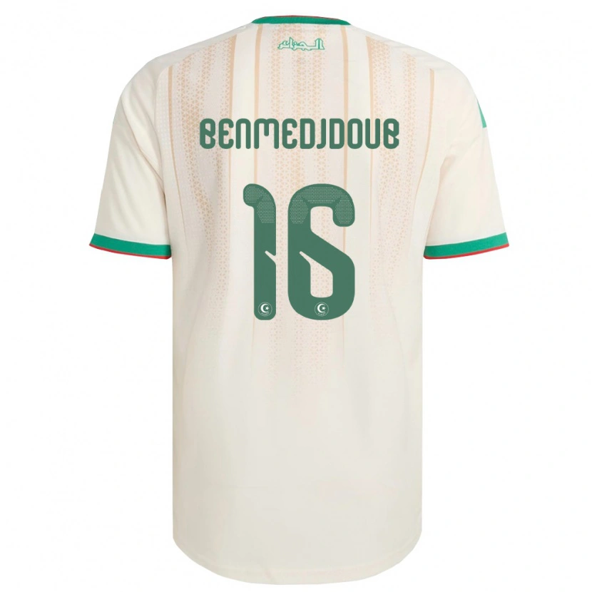 Danxen Hombre Camiseta Argelia Nazim Benmedjdoub #16 Marfil Verde Rojo 1ª Equipación 26-28 La Camisa