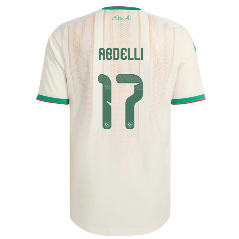 Danxen Hombre Camiseta Argelia Himad Abdelli #17 Marfil Verde Rojo 1ª Equipación 26-28 La Camisa