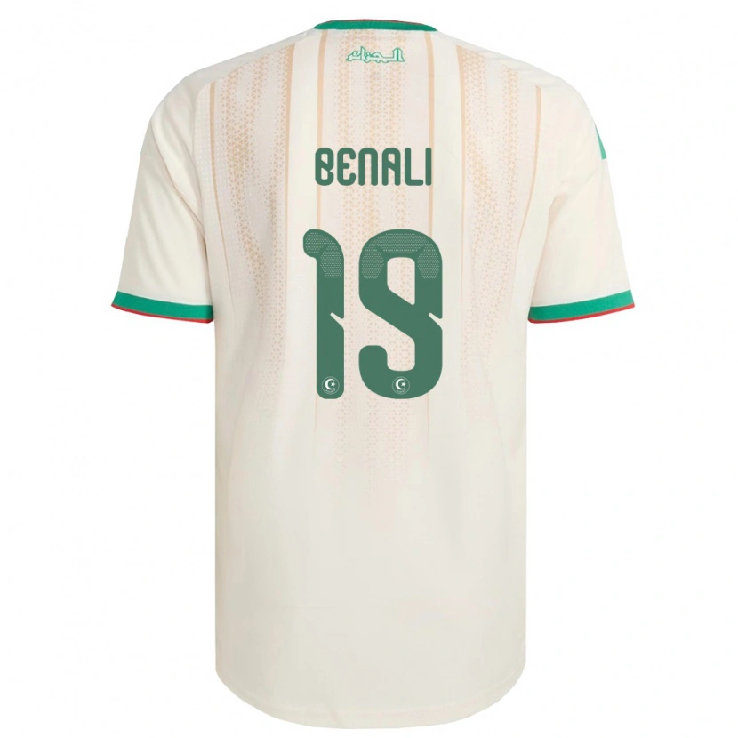 Danxen Hombre Camiseta Argelia Adam Benali #19 Marfil Verde Rojo 1ª Equipación 26-28 La Camisa