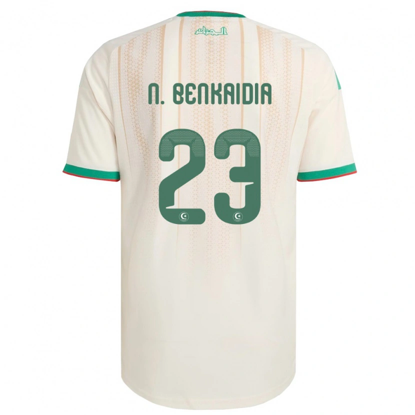 Danxen Hombre Camiseta Argelia Nazim Mohamed Salah Benkaidia #23 Marfil Verde Rojo 1ª Equipación 26-28 La Camisa
