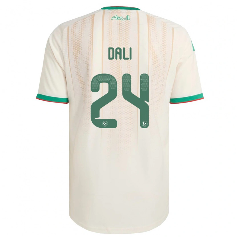 Danxen Hombre Camiseta Argelia Rayene Dali #24 Marfil Verde Rojo 1ª Equipación 26-28 La Camisa