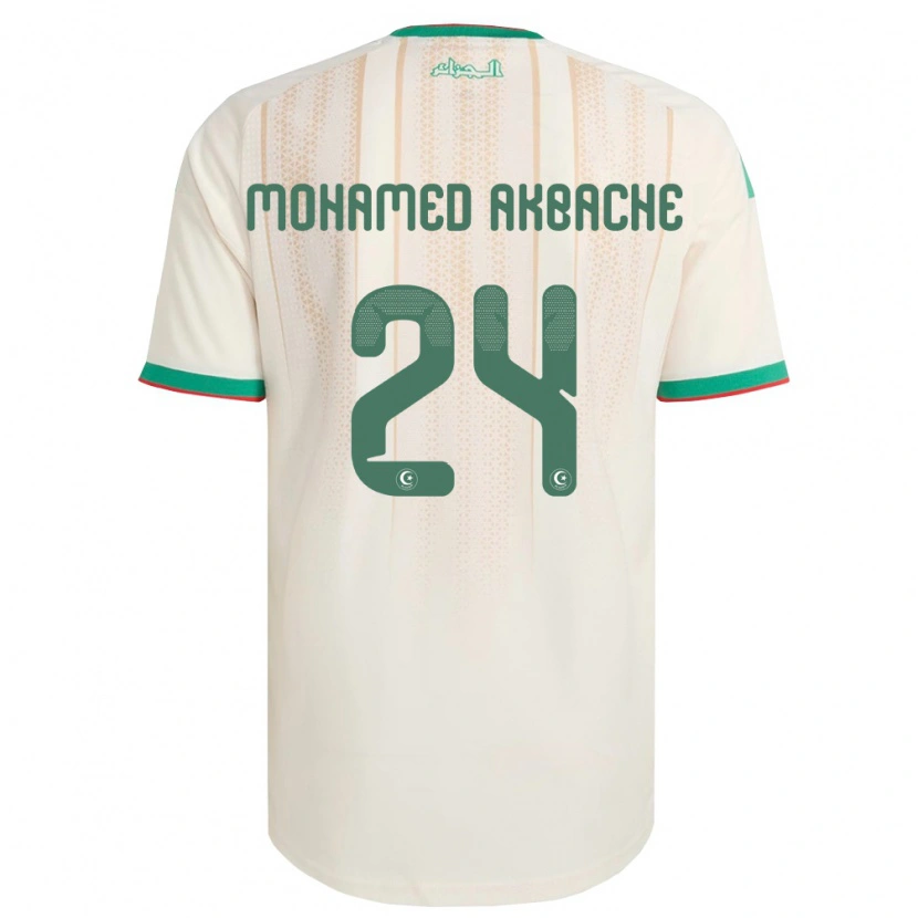 Danxen Hombre Camiseta Argelia Tahar Mohamed Akbache #24 Marfil Verde Rojo 1ª Equipación 26-28 La Camisa