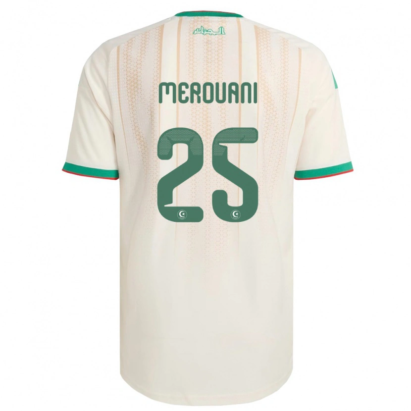 Danxen Hombre Camiseta Argelia Djibril Merouani #25 Marfil Verde Rojo 1ª Equipación 26-28 La Camisa