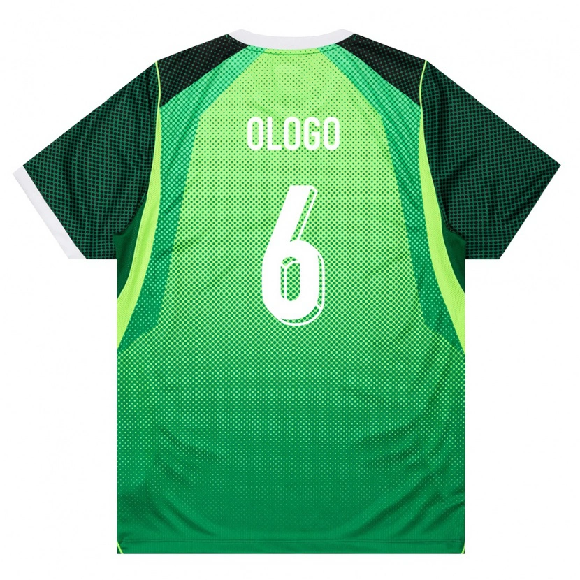 Danxen Hombre Camiseta Nigeria Michael Ologo #6 Verde Blanco 1ª Equipación 26-28 La Camisa