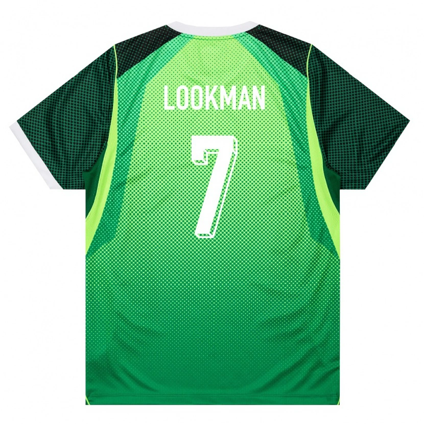 Danxen Hombre Camiseta Nigeria Ademola Lookman #7 Verde Blanco 1ª Equipación 26-28 La Camisa