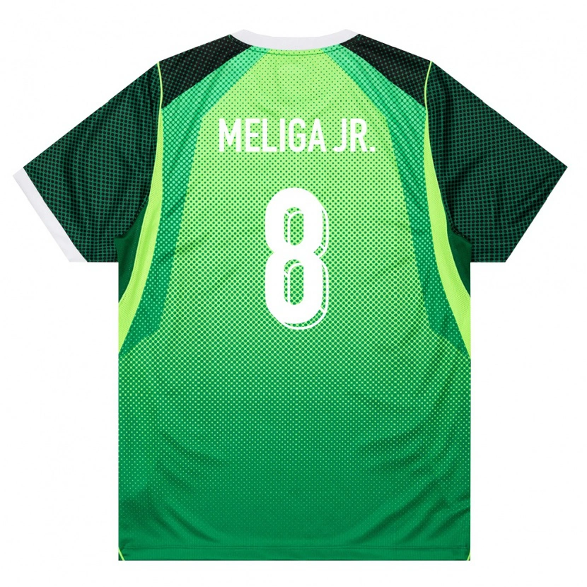 Danxen Hombre Camiseta Nigeria Promise Meliga Jr. #8 Verde Blanco 1ª Equipación 26-28 La Camisa