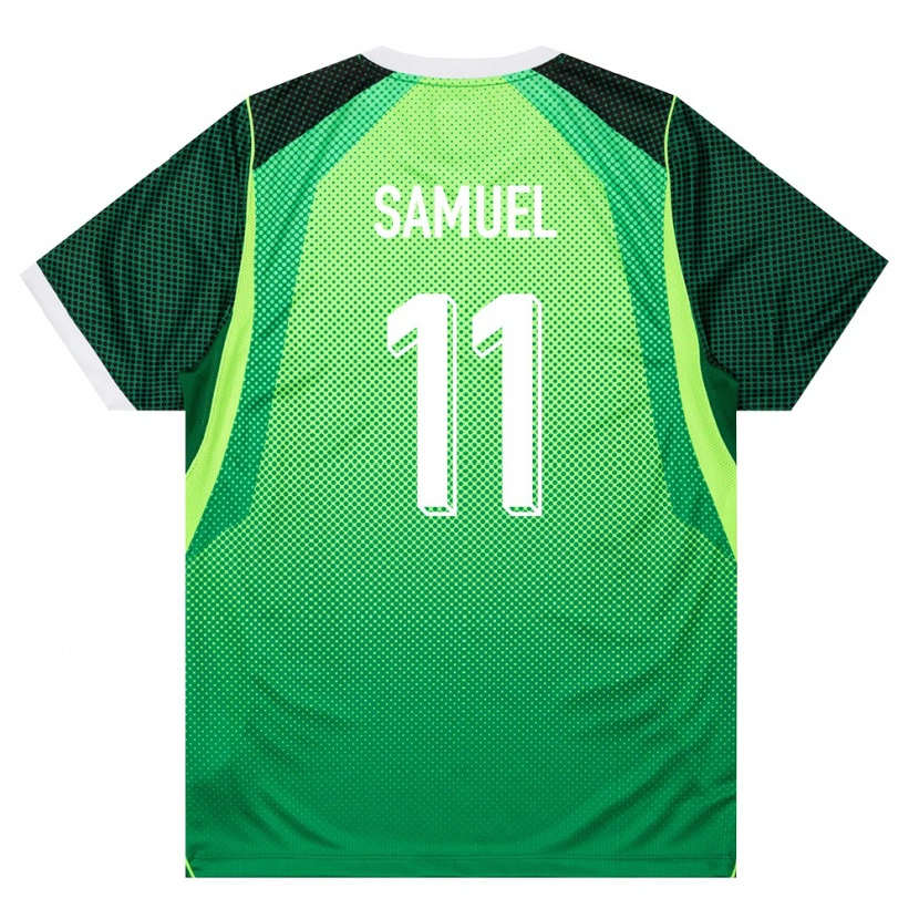 Danxen Hombre Camiseta Nigeria Destiny Samuel #11 Verde Blanco 1ª Equipación 26-28 La Camisa