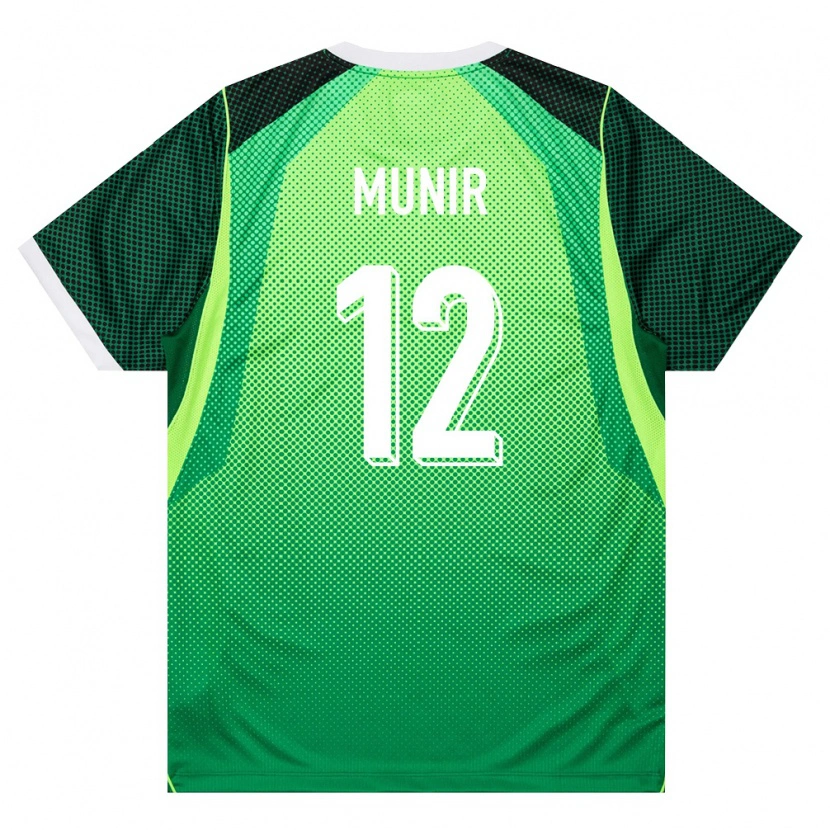 Danxen Hombre Camiseta Nigeria Idris Munir #12 Verde Blanco 1ª Equipación 26-28 La Camisa