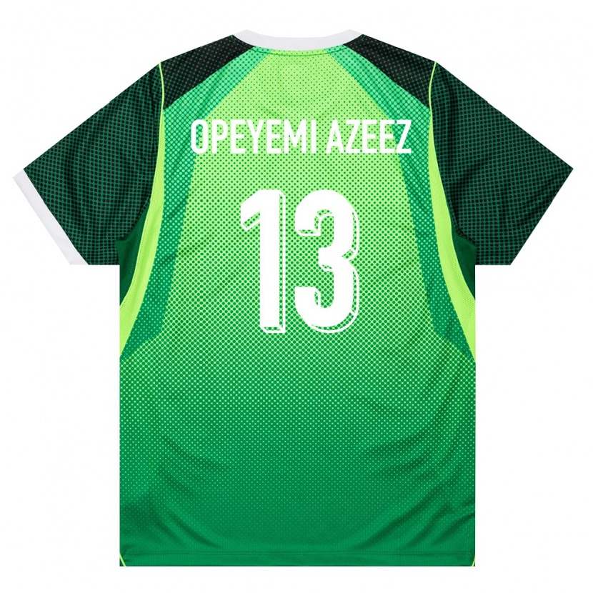 Danxen Hombre Camiseta Nigeria Jubril Opeyemi Azeez #13 Verde Blanco 1ª Equipación 26-28 La Camisa