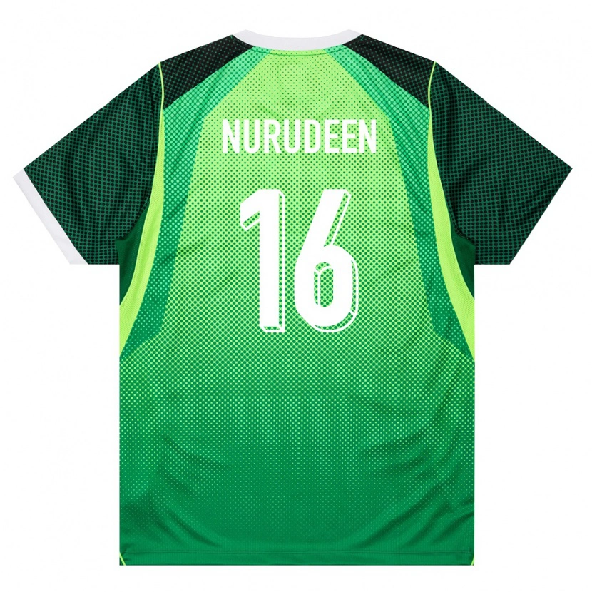 Danxen Hombre Camiseta Nigeria Badmus Nurudeen #16 Verde Blanco 1ª Equipación 26-28 La Camisa