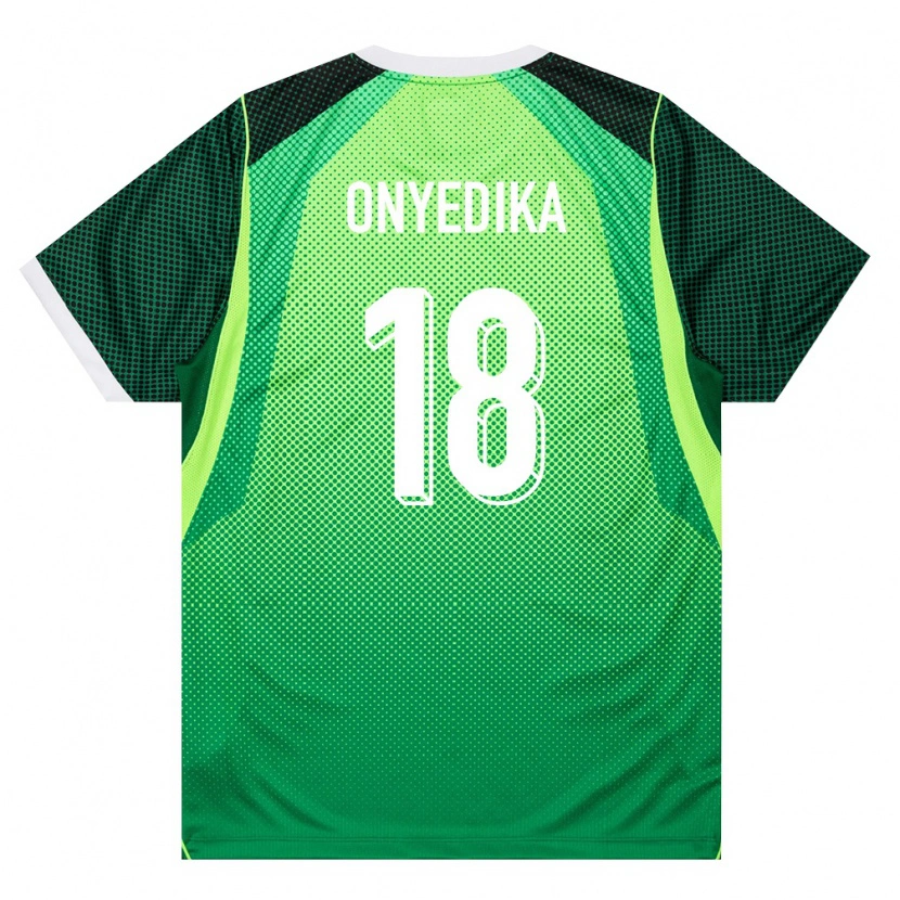 Danxen Hombre Camiseta Nigeria Raphael Onyedika #18 Verde Blanco 1ª Equipación 26-28 La Camisa