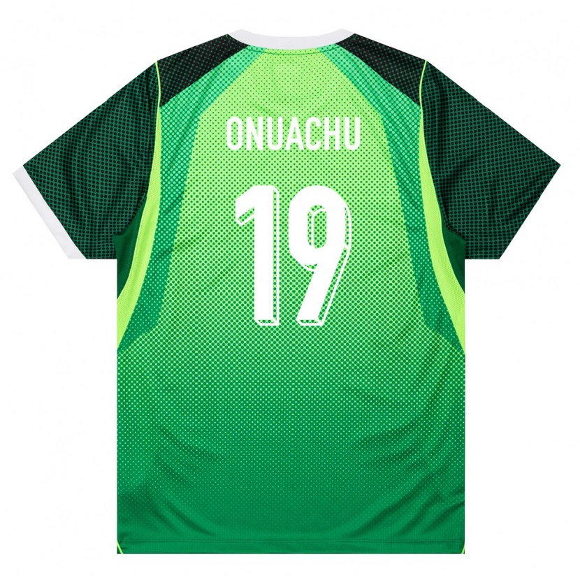 Danxen Hombre Camiseta Nigeria Paul Onuachu #19 Verde Blanco 1ª Equipación 26-28 La Camisa