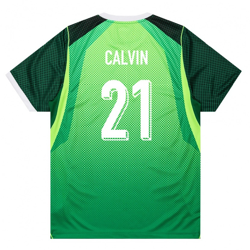 Danxen Hombre Camiseta Nigeria Calvin Bassey #21 Verde Blanco 1ª Equipación 26-28 La Camisa