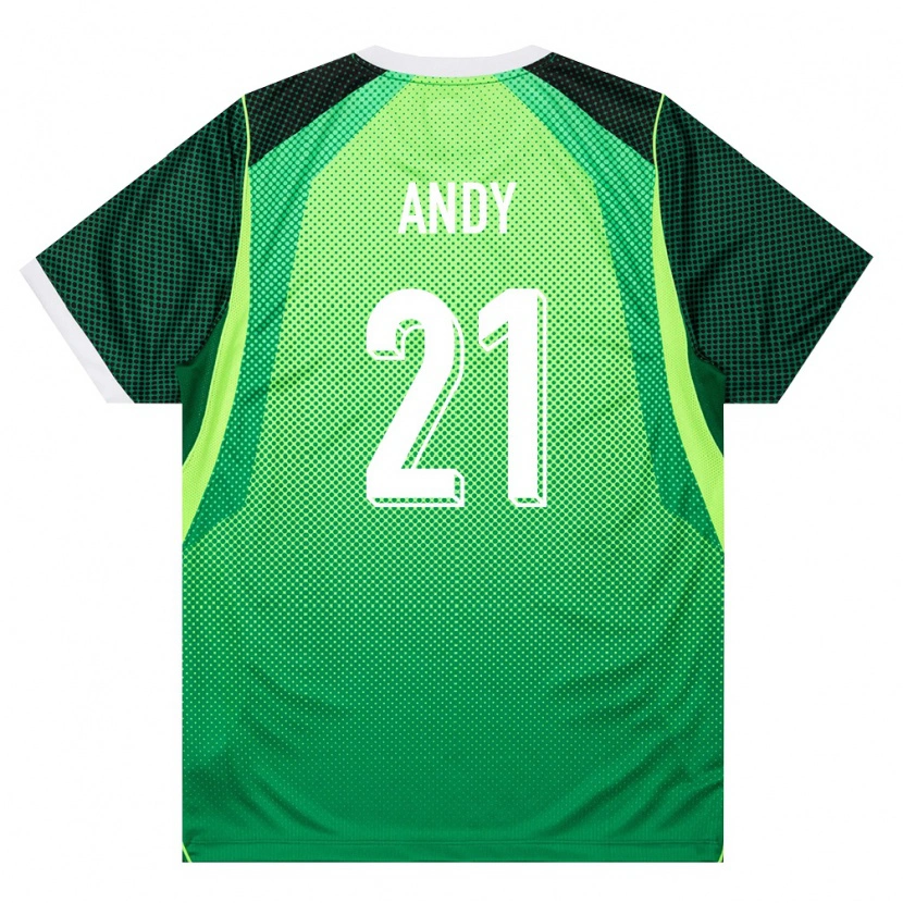 Danxen Hombre Camiseta Nigeria Ezekiel Andy #21 Verde Blanco 1ª Equipación 26-28 La Camisa