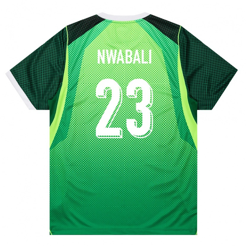 Danxen Hombre Camiseta Nigeria Stanley Nwabali #23 Verde Blanco 1ª Equipación 26-28 La Camisa