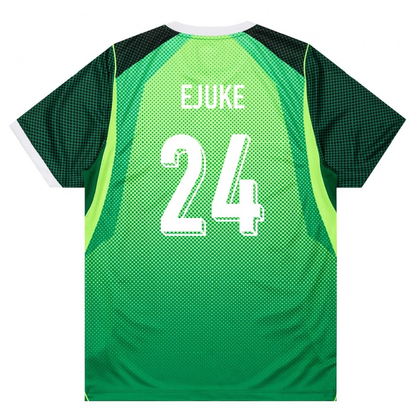Danxen Hombre Camiseta Nigeria Chidera Ejuke #24 Verde Blanco 1ª Equipación 26-28 La Camisa