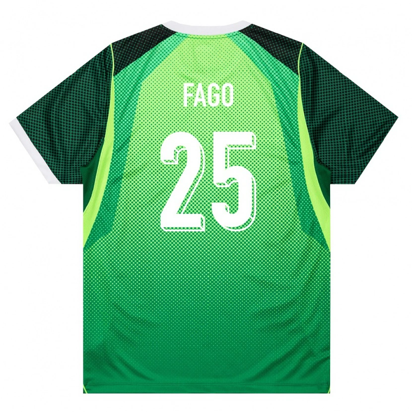 Danxen Hombre Camiseta Nigeria Salim Fago Lawal #25 Verde Blanco 1ª Equipación 26-28 La Camisa