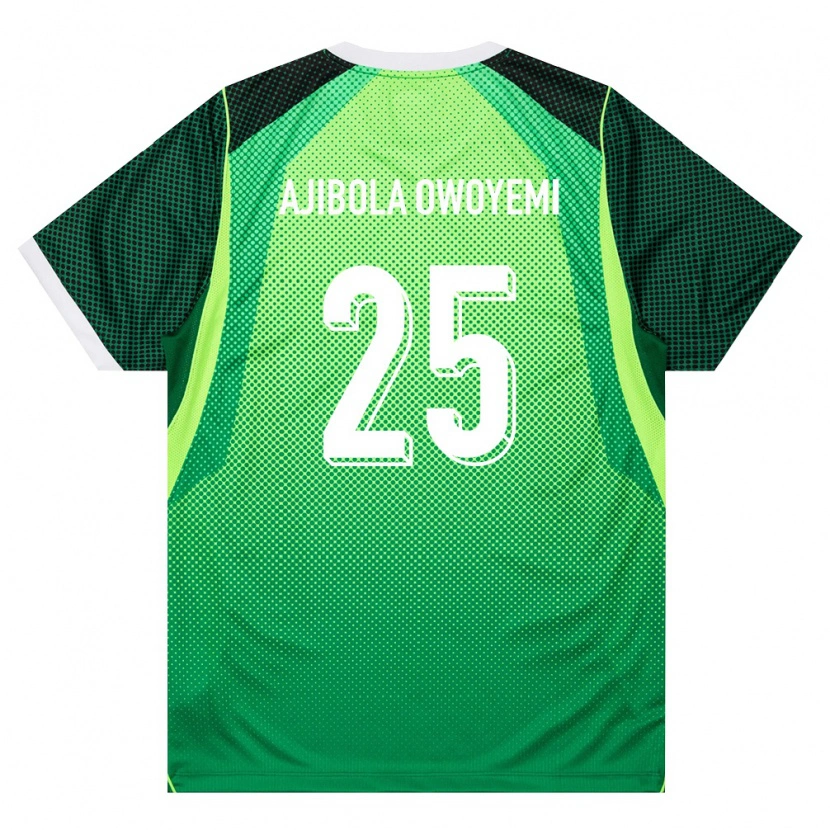 Danxen Hombre Camiseta Nigeria Usman Ajibola Owoyemi #25 Verde Blanco 1ª Equipación 26-28 La Camisa