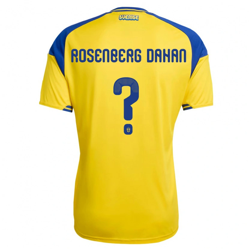 Danxen Hombre Camiseta Suecia Yoél Rosenberg Dahan #0 Amarillo Azul Blanco 1ª Equipación 26-28 La Camisa
