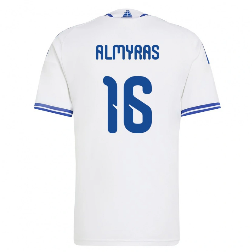 Danxen Hombre Camiseta Grecia Christos Almyras #16 Blanco Azul 1ª Equipación 26-28 La Camisa