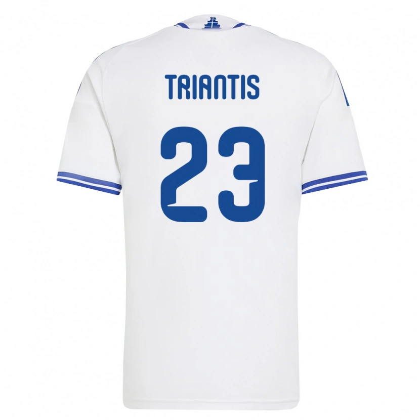 Danxen Hombre Camiseta Grecia Nectarios Triantis #23 Blanco Azul 1ª Equipación 26-28 La Camisa