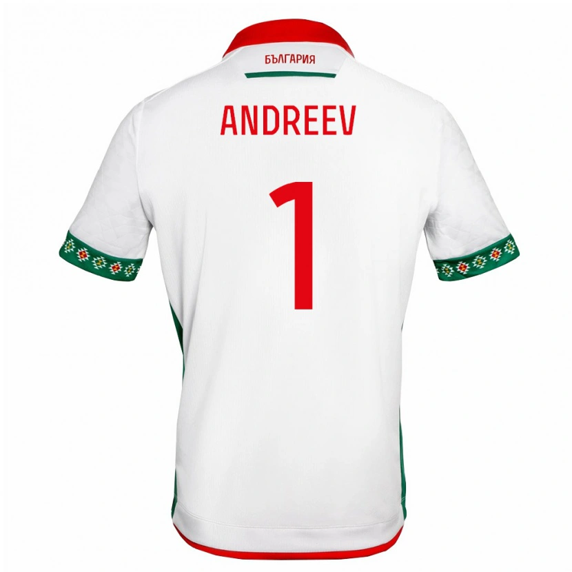 Danxen Hombre Camiseta Bulgaria Plamen Andreev #1 Blanco Verde Rojo 1ª Equipación 26-28 La Camisa