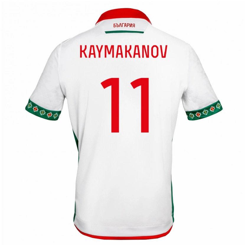 Danxen Hombre Camiseta Bulgaria Vasil Kaymakanov #11 Blanco Verde Rojo 1ª Equipación 26-28 La Camisa