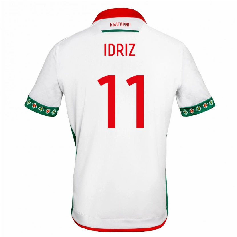 Danxen Hombre Camiseta Bulgaria Sevi Idriz #11 Blanco Verde Rojo 1ª Equipación 26-28 La Camisa