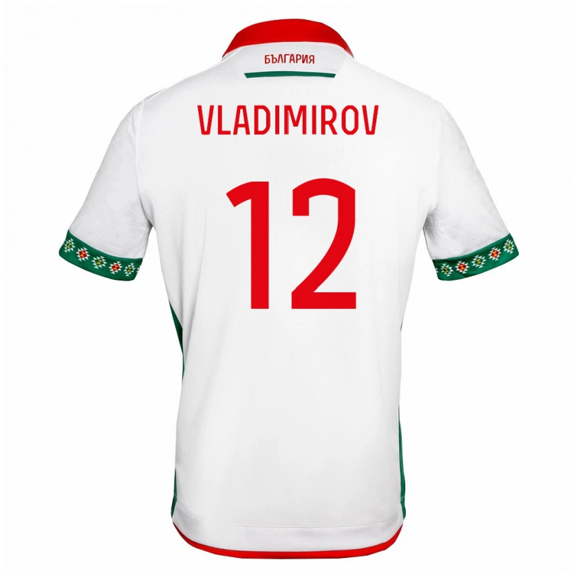 Danxen Hombre Camiseta Bulgaria Ognyan Vladimirov #12 Blanco Verde Rojo 1ª Equipación 26-28 La Camisa