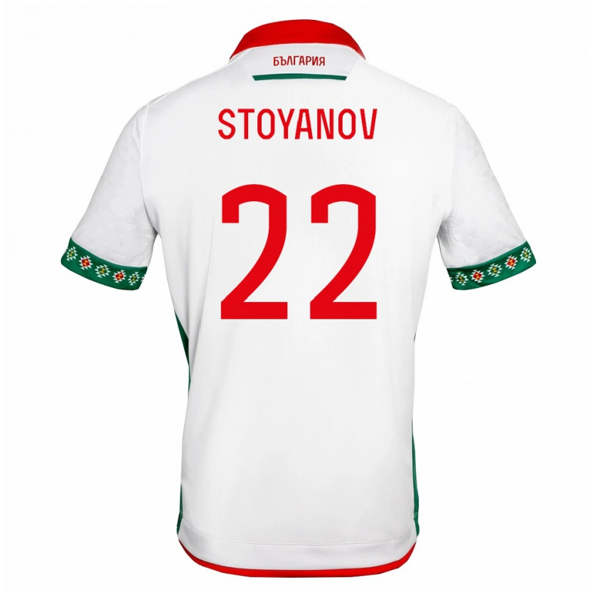 Danxen Hombre Camiseta Bulgaria Kristiyan Stoyanov #22 Blanco Verde Rojo 1ª Equipación 26-28 La Camisa