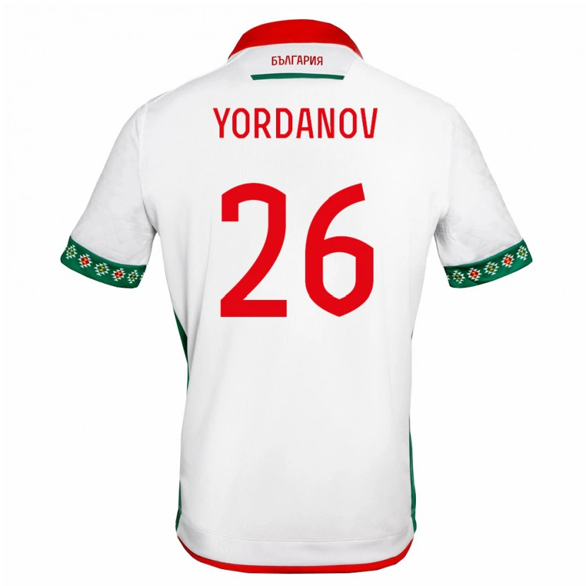 Danxen Hombre Camiseta Bulgaria Tonislav Yordanov #26 Blanco Verde Rojo 1ª Equipación 26-28 La Camisa