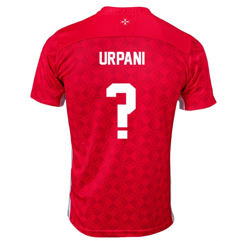 Danxen Hombre Camiseta Malta Luke Urpani #0 Rojo Blanco 1ª Equipación 26-28 La Camisa