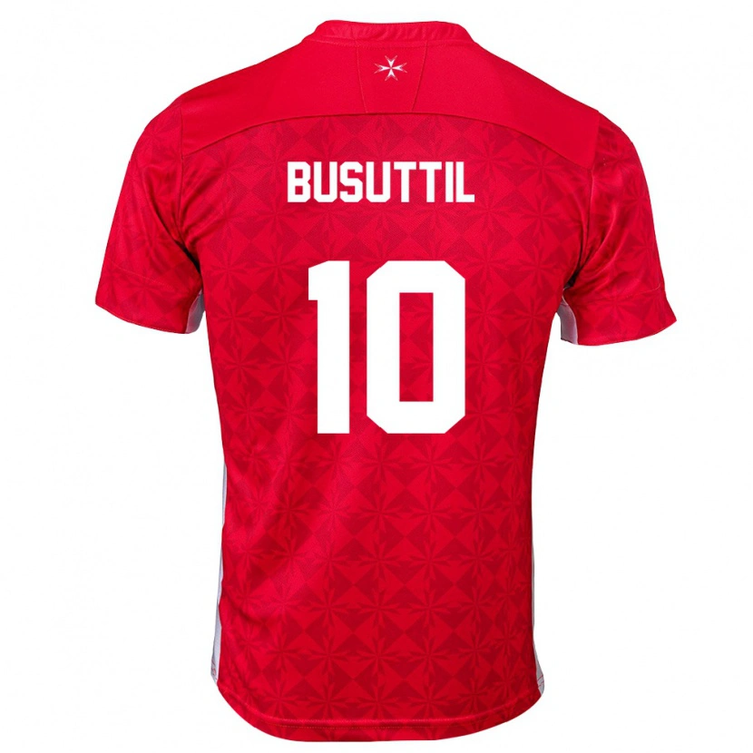 Danxen Hombre Camiseta Malta Nicholas Busuttil #10 Rojo Blanco 1ª Equipación 26-28 La Camisa