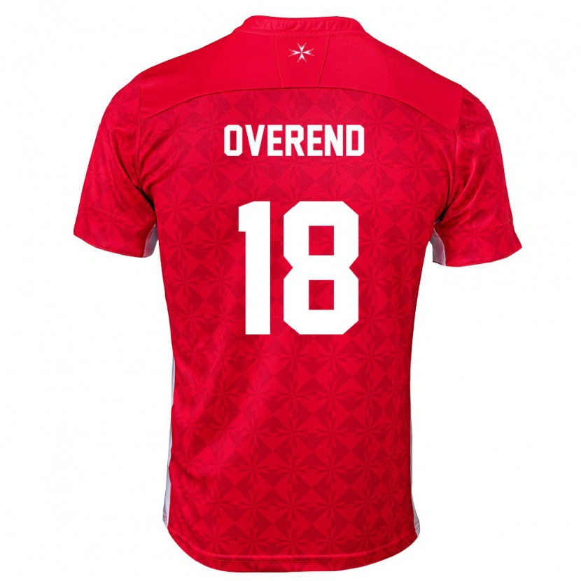 Danxen Hombre Camiseta Malta Adam Magri Overend #18 Rojo Blanco 1ª Equipación 26-28 La Camisa
