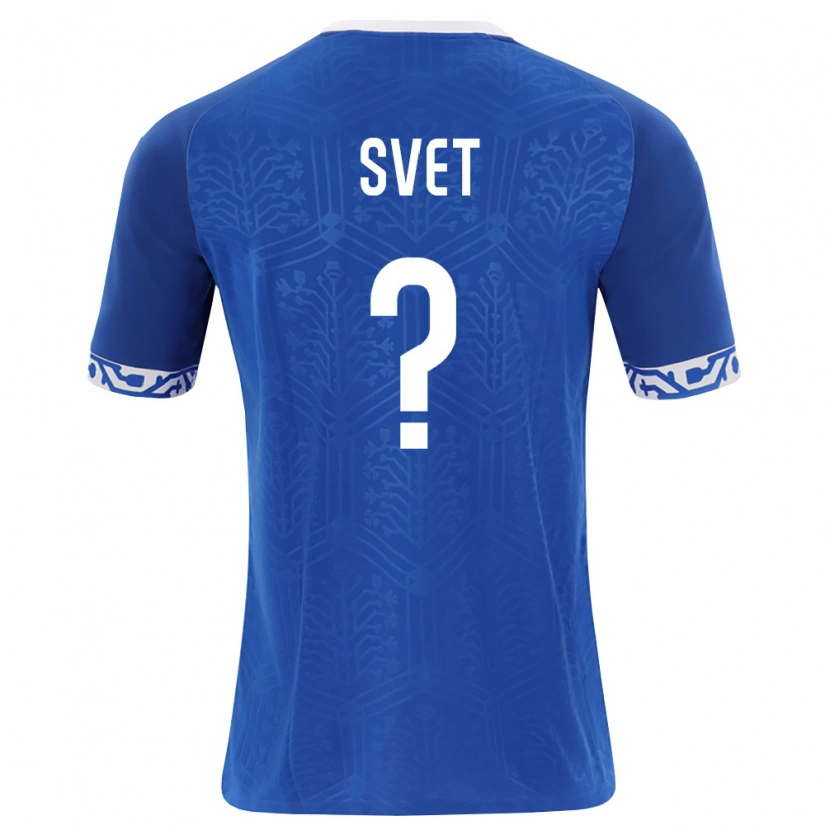 Danxen Hombre Camiseta Moldavia Stanislav Svet #0 Azul Real Blanco 1ª Equipación 26-28 La Camisa