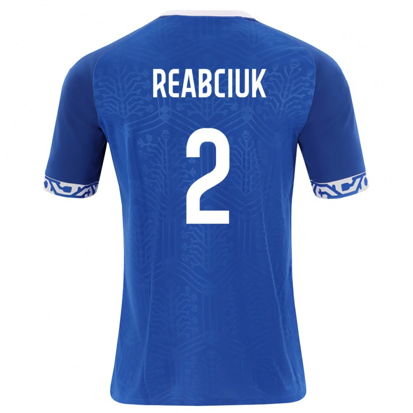 Danxen Hombre Camiseta Moldavia Oleg Reabciuk #2 Azul Real Blanco 1ª Equipación 26-28 La Camisa