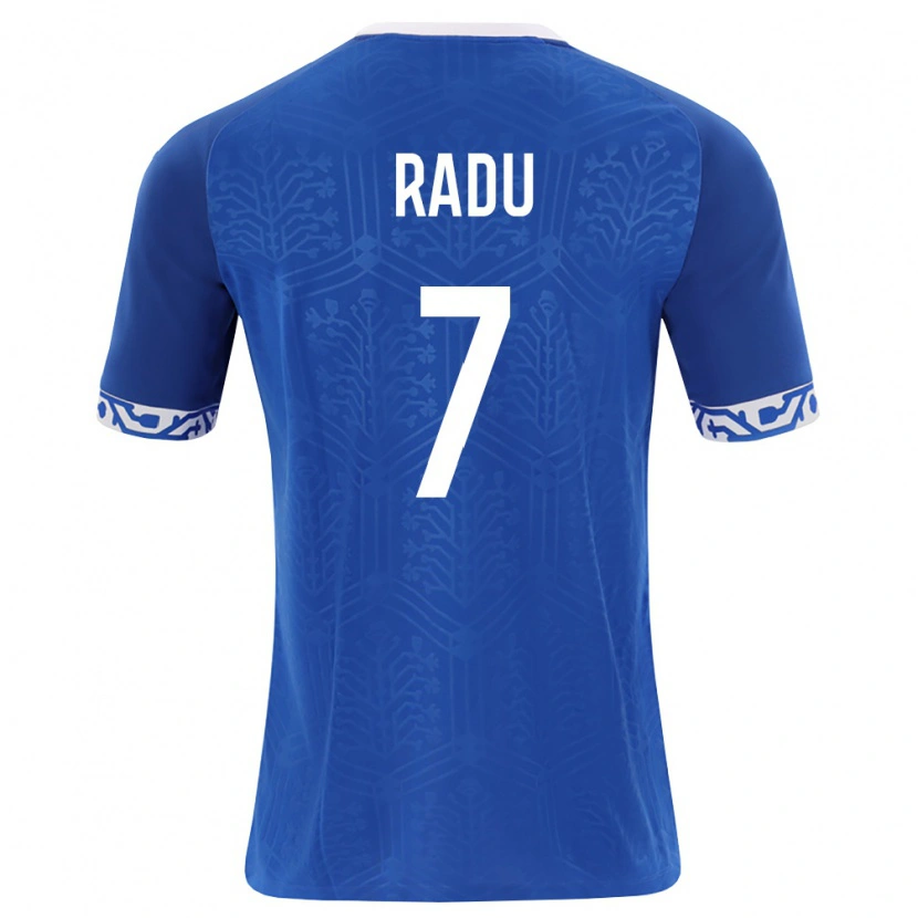 Danxen Hombre Camiseta Moldavia Lucian Radu #7 Azul Real Blanco 1ª Equipación 26-28 La Camisa