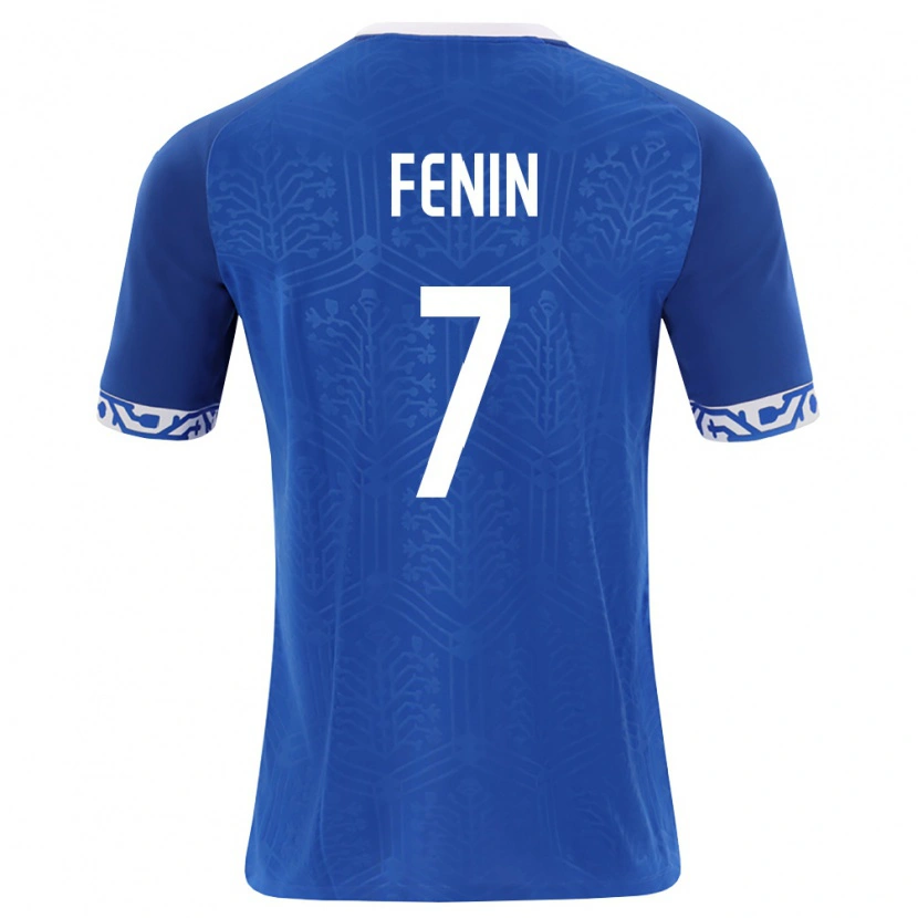 Danxen Hombre Camiseta Moldavia Andrei Fenin #7 Azul Real Blanco 1ª Equipación 26-28 La Camisa