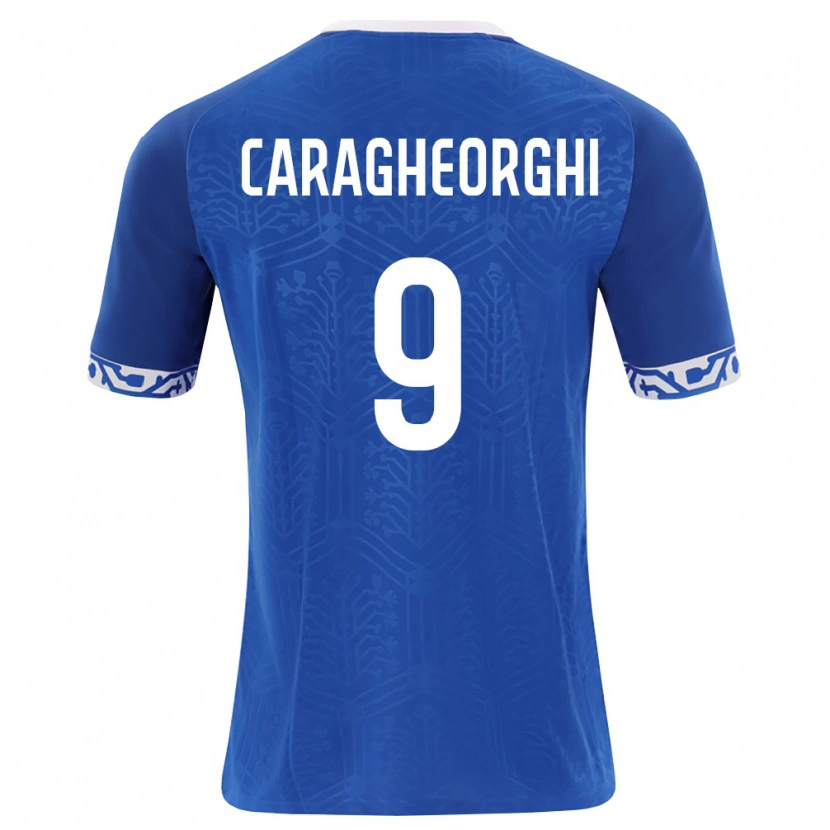 Danxen Hombre Camiseta Moldavia Nichita Caragheorghi #9 Azul Real Blanco 1ª Equipación 26-28 La Camisa