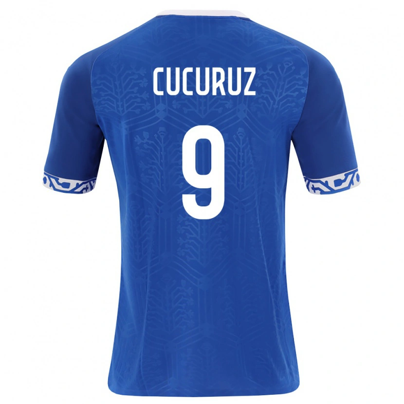 Danxen Hombre Camiseta Moldavia Nichita Cucuruz #9 Azul Real Blanco 1ª Equipación 26-28 La Camisa