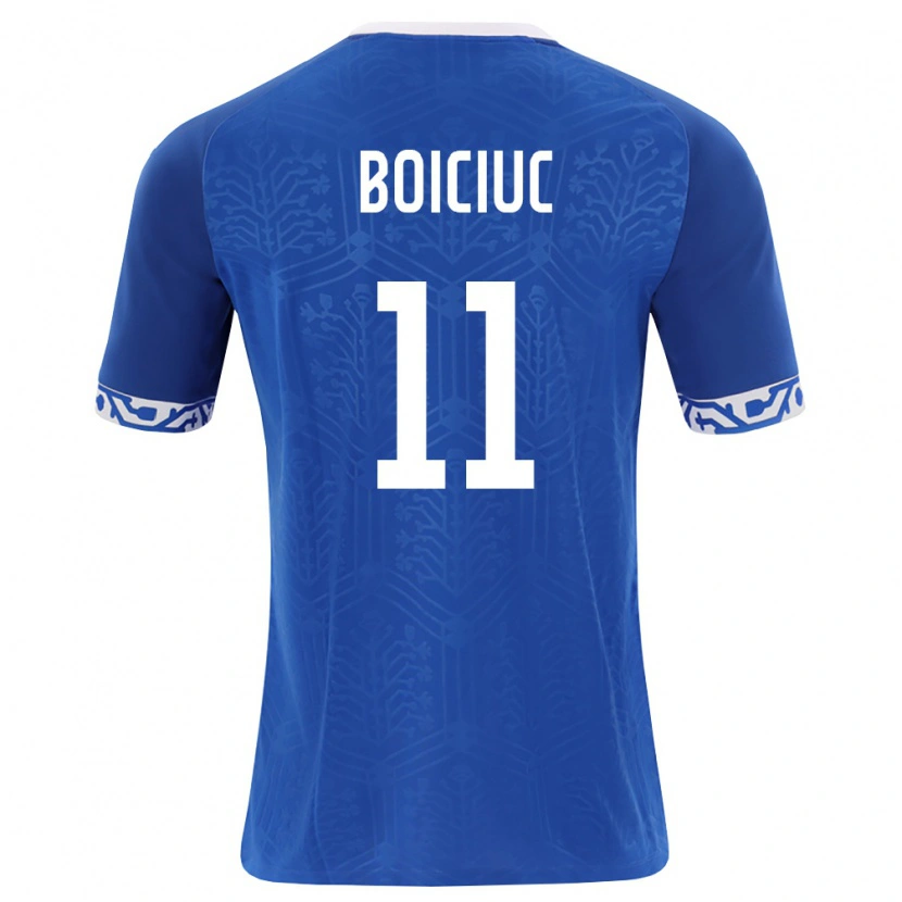 Danxen Hombre Camiseta Moldavia Alexandru Boiciuc #11 Azul Real Blanco 1ª Equipación 26-28 La Camisa