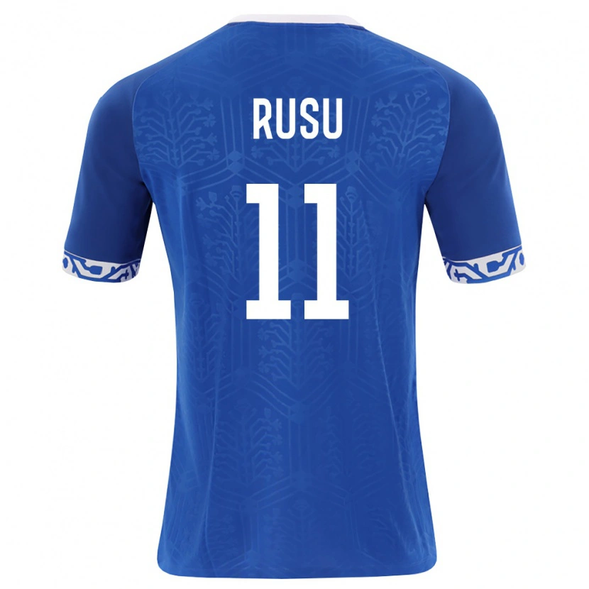 Danxen Hombre Camiseta Moldavia Timofei Rusu #11 Azul Real Blanco 1ª Equipación 26-28 La Camisa