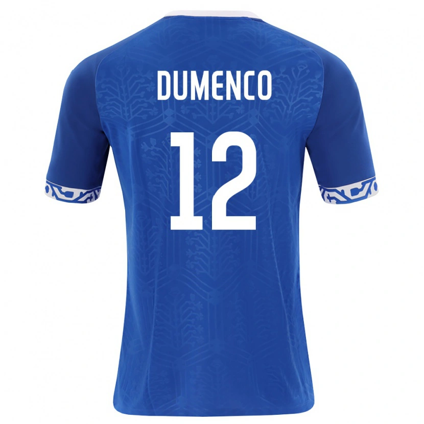 Danxen Hombre Camiseta Moldavia Roman Dumenco #12 Azul Real Blanco 1ª Equipación 26-28 La Camisa