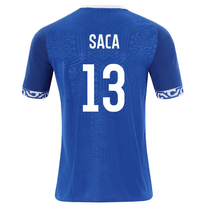 Danxen Hombre Camiseta Moldavia Leo Saca #13 Azul Real Blanco 1ª Equipación 26-28 La Camisa
