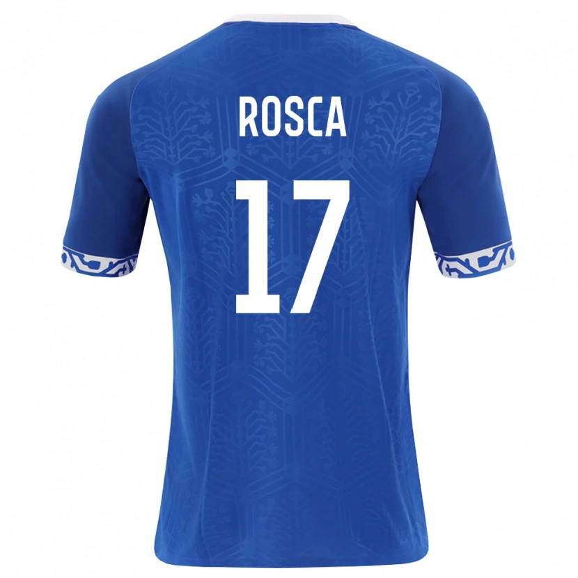 Danxen Hombre Camiseta Moldavia Bogdan Rosca #17 Azul Real Blanco 1ª Equipación 26-28 La Camisa