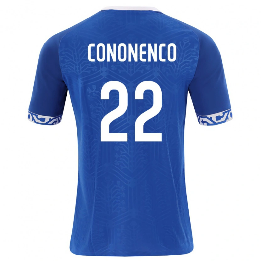 Danxen Hombre Camiseta Moldavia Maxim Cononenco #22 Azul Real Blanco 1ª Equipación 26-28 La Camisa