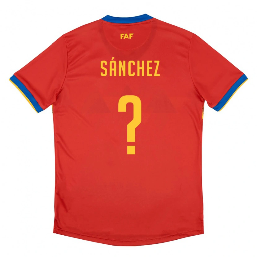 Danxen Hombre Camiseta Andorra Bernat Sánchez #0 Rojo Azul Amarillo 1ª Equipación 26-28 La Camisa