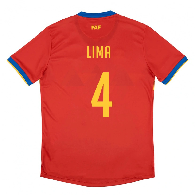 Danxen Hombre Camiseta Andorra Dani Lima #4 Rojo Azul Amarillo 1ª Equipación 26-28 La Camisa
