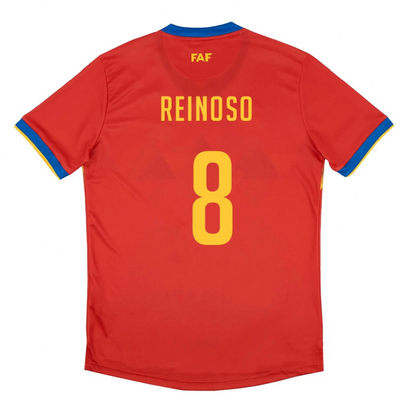 Danxen Hombre Camiseta Andorra Ian Reinoso #8 Rojo Azul Amarillo 1ª Equipación 26-28 La Camisa
